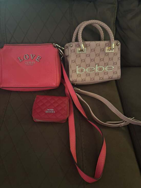 bebe Handbags - Purse Bundle  Red Guess crossbody purse
Pink Bebe mini handbag with shoulder str